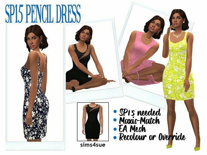 SP15 Pencil Dress At Sims4Sue 1 SP15 Pencil Dress At Sims4Sue Sims 4 CC