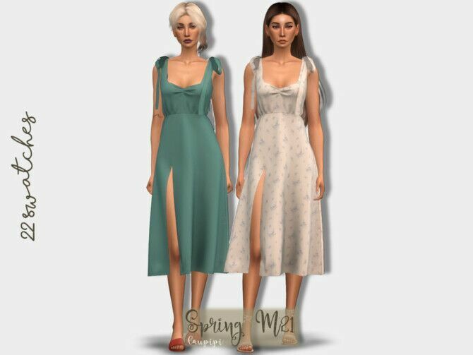 Spring Dress DR417 By Laupipi 1 Spring Dress DR417 By Laupipi Sims 4 CC