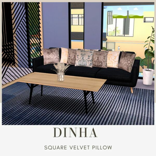 Square Velvet Pillow At Dinha Gamer 1 Square Velvet Pillow At Dinha Gamer Sims 4 CC