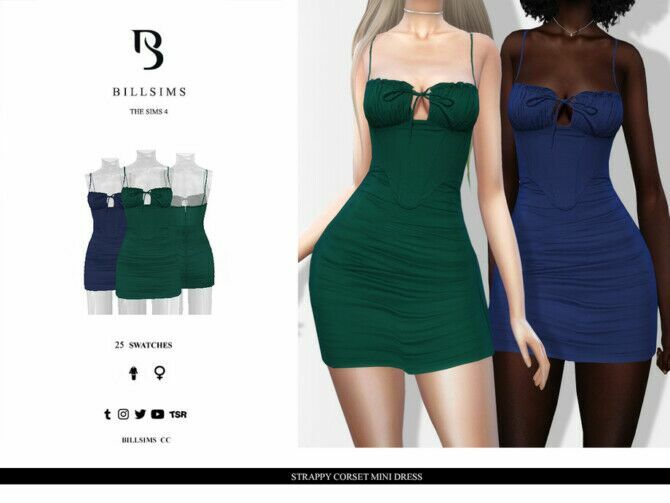 Strappy Corset Mini Dress By Bill Sims 1 Strappy Corset Mini Dress By Bill Sims Sims 4 CC