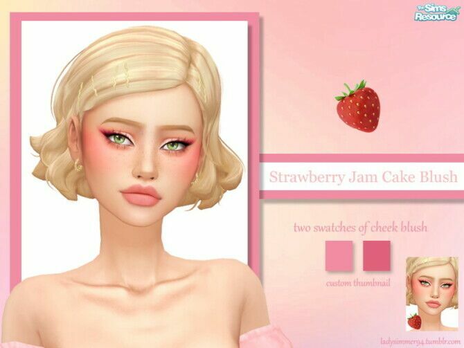 Strawberry JAM Cake Blush By Ladysimmer94 1 Strawberry JAM Cake Blush By Ladysimmer94 Sims 4 CC