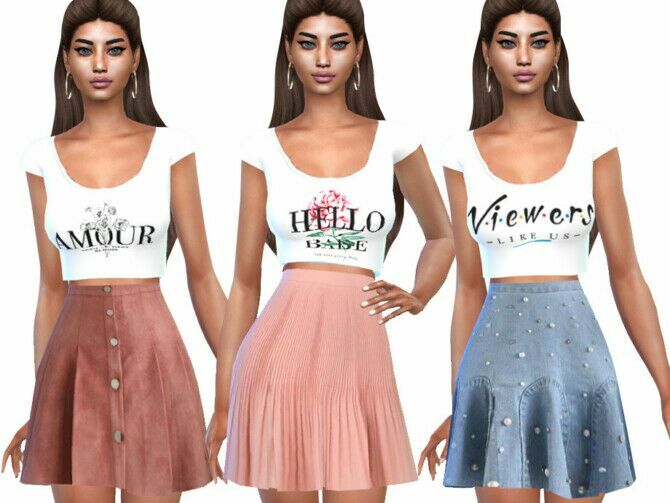Summer Skirt MIX By Saliwa 1 Summer Skirt MIX By Saliwa Sims 4 CC
