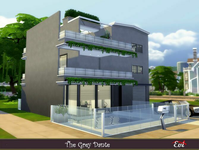 The Grey Dante House By EVI 1 The Grey Dante House By EVI Sims 4 CC
