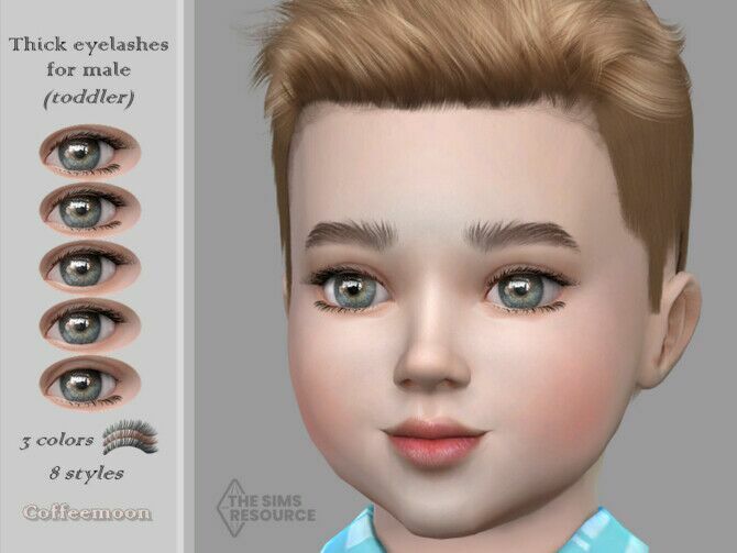 Thick 3D Eyelashes For Male By Coffeemoon 1 Thick 3D Eyelashes For Male By Coffeemoon Sims 4 CC