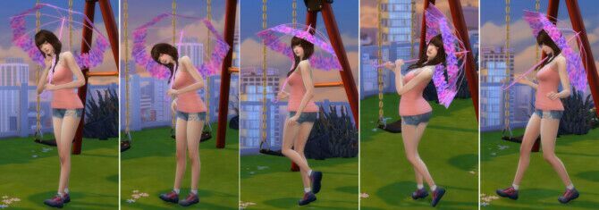 Translucent Umbrella Pose 2 At A-Luckyday 3 sims 4 cc translucent umbrella pose 2 at a luckyday 3