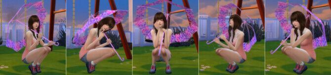Translucent Umbrella Pose 2 At A-Luckyday 4 sims 4 cc translucent umbrella pose 2 at a luckyday 4