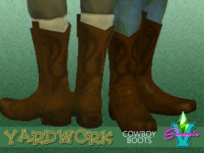 Yardwork Cowboy Boots By Simmiev 1 Yardwork Cowboy Boots By Simmiev Sims 4 CC
