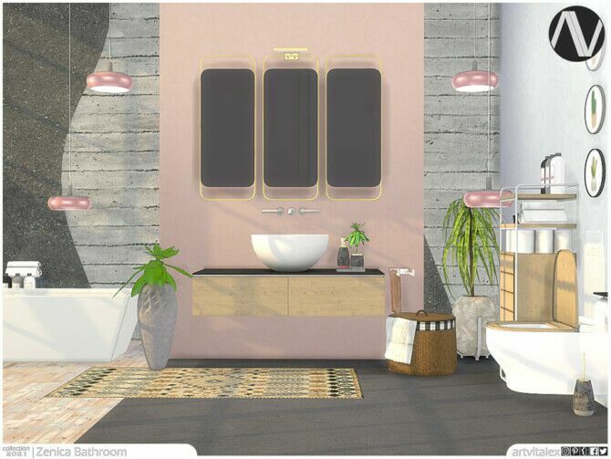 Zenica Bathroom By Artvitalex 1 Zenica Bathroom By Artvitalex Sims 4 CC