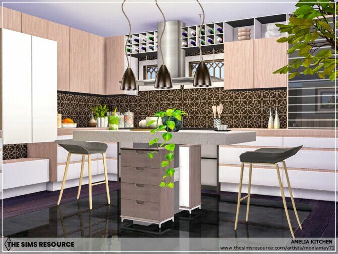 Amelia Kitchen By Moniamay72 1 Amelia Kitchen By Moniamay72 Sims 4 CC