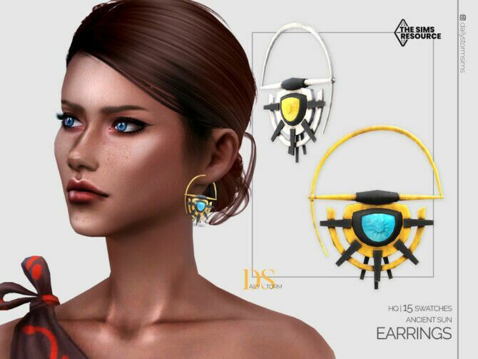 Ancient SUN Earrings By Dailystorm 1 Ancient SUN Earrings By Dailystorm Sims 4 CC