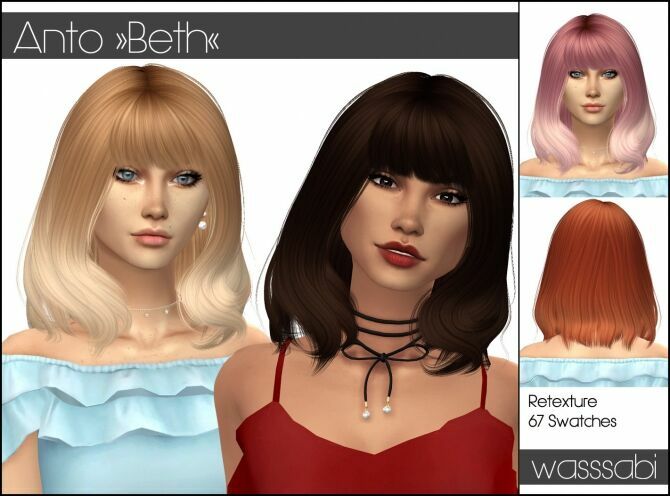 Anto’s Beth Hair Retextured At Wasssabi Sims 1 Anto’s Beth Hair Retextured At Wasssabi Sims Sims 4 CC