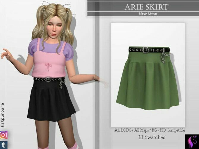 Arie Skirt By Katpurpura 1 Arie Skirt By Katpurpura Sims 4 CC