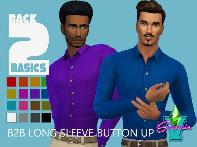 B2B Long Sleeve Button UP By Simmiev 1 B2B Long Sleeve Button UP By Simmiev Sims 4 CC
