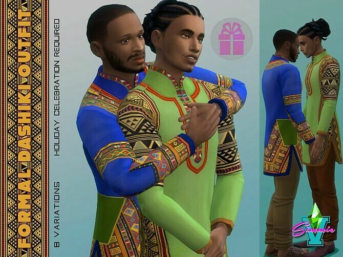 BHM Dashiki Outfit By Simmiev 1 BHM Dashiki Outfit By Simmiev Sims 4 CC
