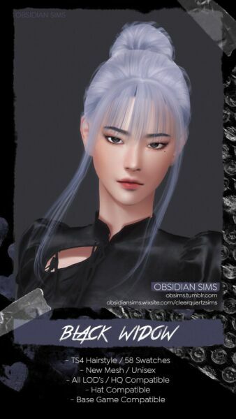 Black Widow Hairstyle At Obsidian Sims 2 sims 4 cc black widow hairstyle at obsidian sims 3