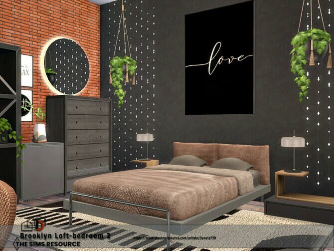 Brooklyn Loft Bedroom 2 By Danuta720 1 Brooklyn Loft Bedroom 2 By Danuta720 Sims 4 CC