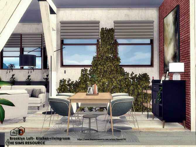 Brooklyn Loft Kitchen + Livingroom By Danuta720 4 sims 4 cc brooklyn loft kitchen livingroom by danuta720 3