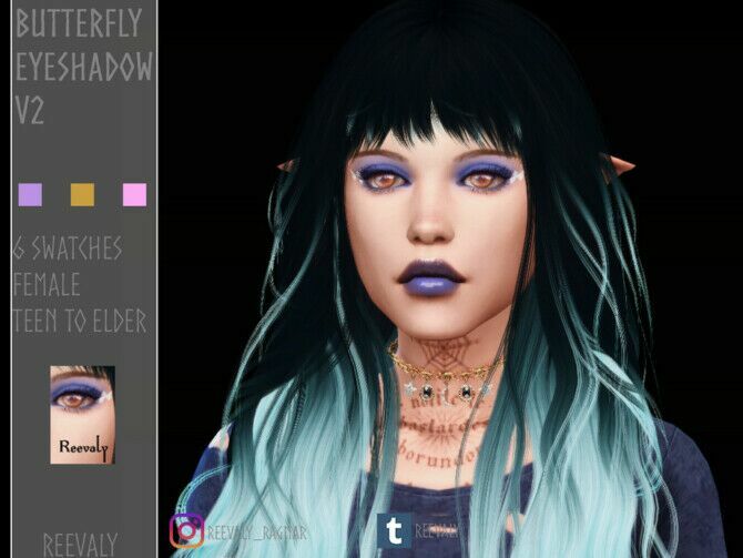 Butterfly Eyeshadow V2 By Reevaly 1 Butterfly Eyeshadow V2 By Reevaly Sims 4 CC