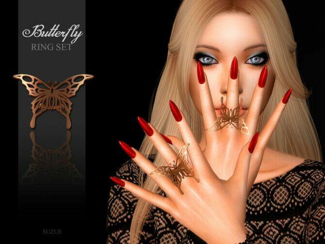 Butterfly Rings By Suzue 1 Butterfly Rings By Suzue Sims 4 CC