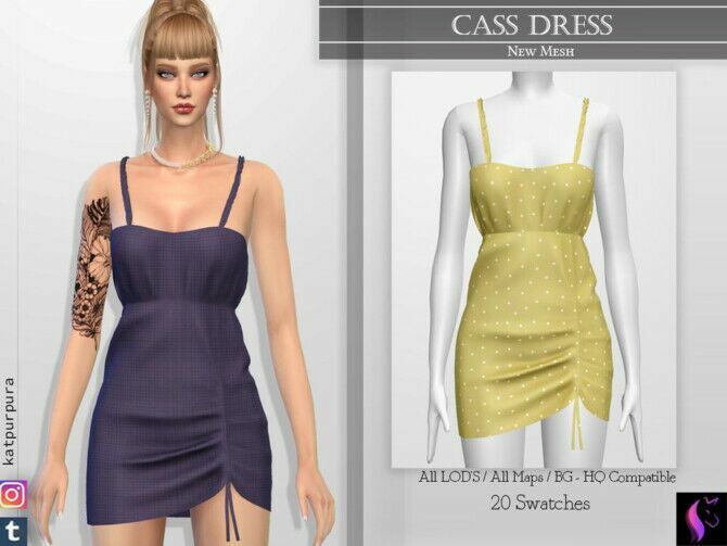 Cass Dress By Katpurpura 1 Cass Dress By Katpurpura Sims 4 CC
