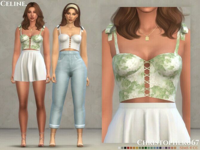 Celine TOP By Christopher067 1 Celine TOP By Christopher067 Sims 4 CC