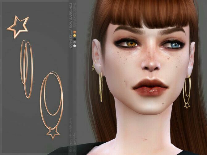 Constellation Earrings By Sugar OWL 1 Constellation Earrings By Sugar OWL Sims 4 CC
