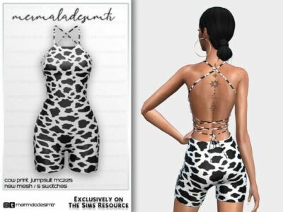 COW Print Jumpsuit MC225 By Mermaladesimtr Sims 4 CC