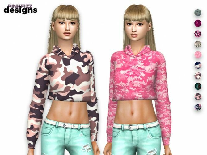 Cropped Hoody By Pinkfizzzzz 1 Cropped Hoody By Pinkfizzzzz Sims 4 CC