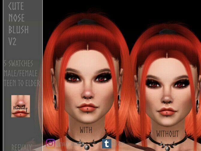 Cute Nose Blush V2 By Reevaly 1 Cute Nose Blush V2 By Reevaly Sims 4 CC