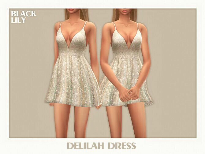 Delilah Dress By Black Lily 1 Delilah Dress By Black Lily Sims 4 CC