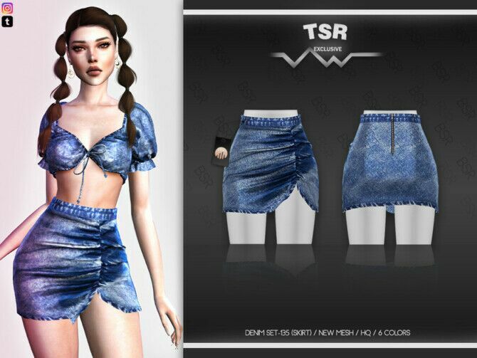 Denim SET-135 (Skirt) BD488 By Busra-Tr 1 Denim SET-135 (Skirt) BD488 By Busra-Tr Sims 4 CC