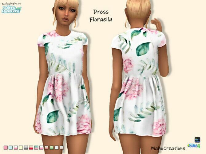 Dress Floraella By Mahocreations 1 Dress Floraella By Mahocreations Sims 4 CC