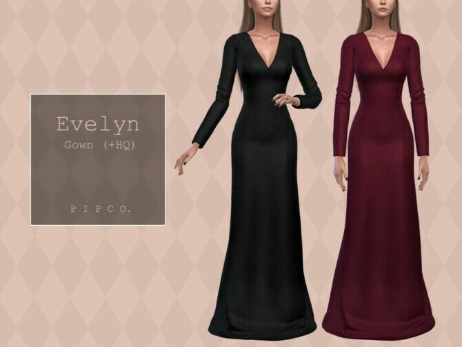 Evelyn Gown By Pipco 1 Evelyn Gown By Pipco Sims 4 CC