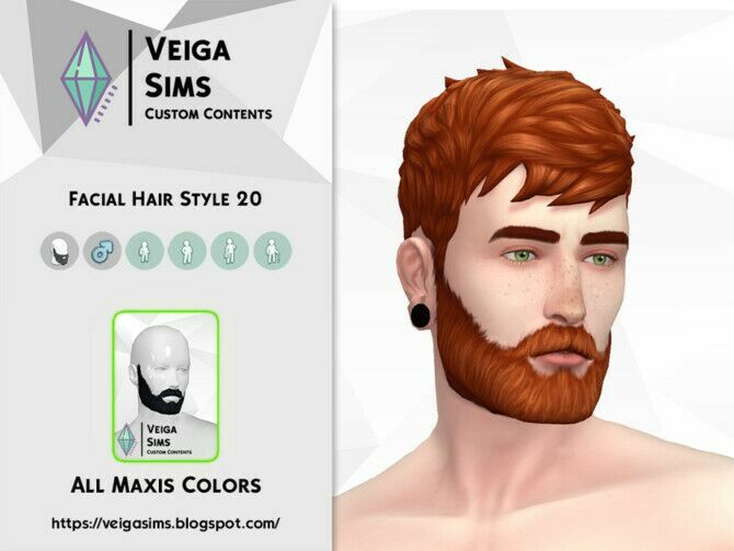 Facial Hair Style 20 By David_Mtv 1 Facial Hair Style 20 By David_Mtv Sims 4 CC