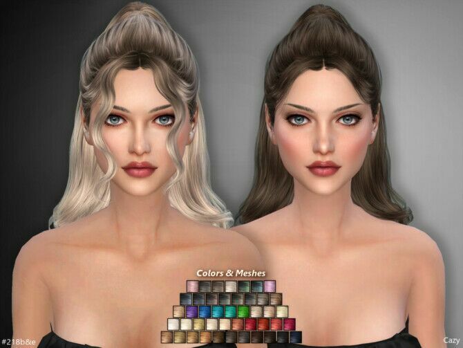 Female Hairstyle SET #218B&E By Cazy 1 Female Hairstyle SET #218B&E By Cazy Sims 4 CC