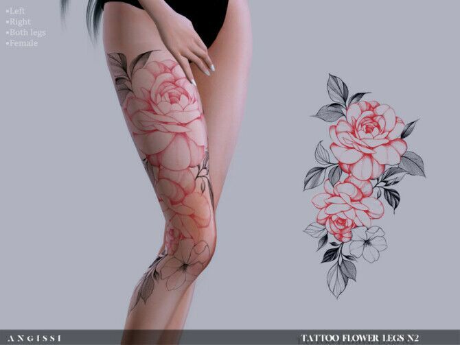 Flower Legs N2 Tattoo By Angissi 1 Flower Legs N2 Tattoo By Angissi Sims 4 CC
