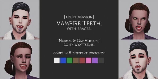 Vampire Teeth With Braces By Wyatts Sims 1 Vampire Teeth With Braces By Wyatts Sims Sims 4 CC