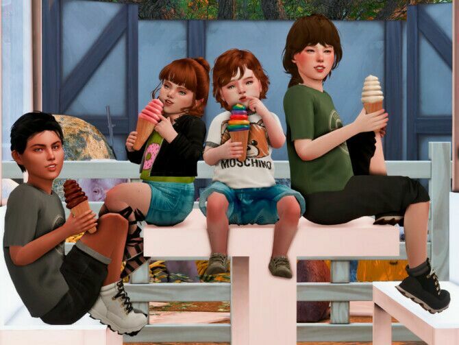 FUN Afternoon With MY Cousins (P0Ses) By Couquett 4 sims 4 cc fun afternoon with my cousins p0ses by couquett 4