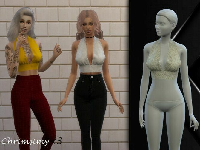 Halter TOP By Chrimsimy 1 Halter TOP By Chrimsimy Sims 4 CC