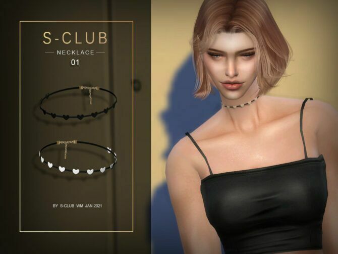 Heart Choker 202101 By S-Club WM 1 Heart Choker 202101 By S-Club WM Sims 4 CC