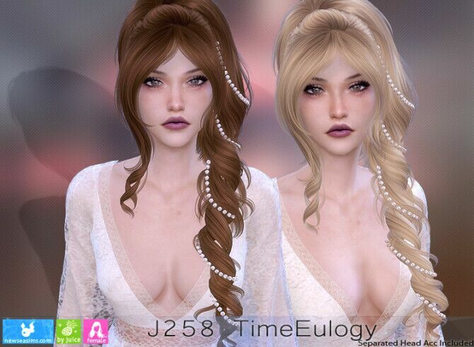 J258 Timeeulogy Hair (P) At Newsea Sims 4 1 J258 Timeeulogy Hair (P) At Newsea Sims 4 Sims 4 CC