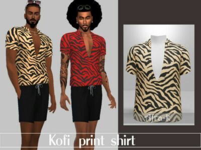 Kofi Print Shirt By Akaysims Sims 4 CC