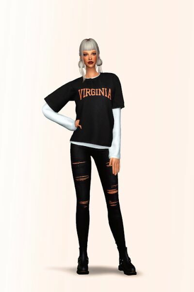 Layered T-Shirt AF At Gorilla 2 sims 4 cc layered t shirt af at gorilla 2