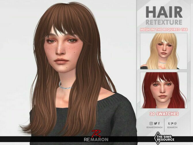 Luanne Hair Retexture By Remaron 1 Luanne Hair Retexture By Remaron Sims 4 CC