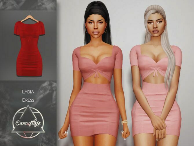 Lydia Dress By Camuflaje 1 Lydia Dress By Camuflaje Sims 4 CC