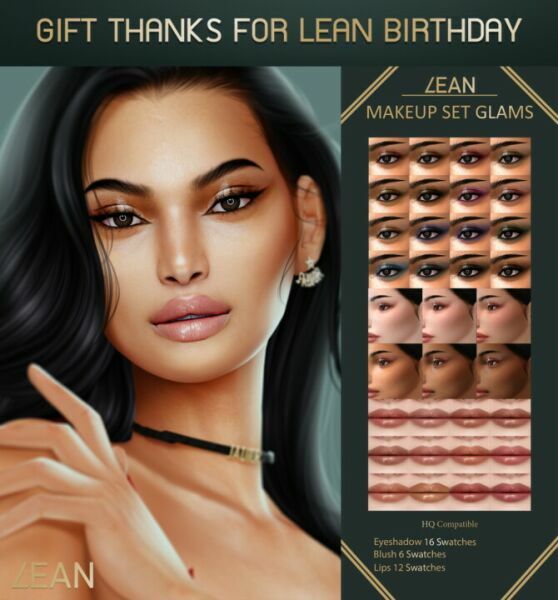 Makeup SET Glams At Lean 1 Makeup SET Glams At Lean Sims 4 CC