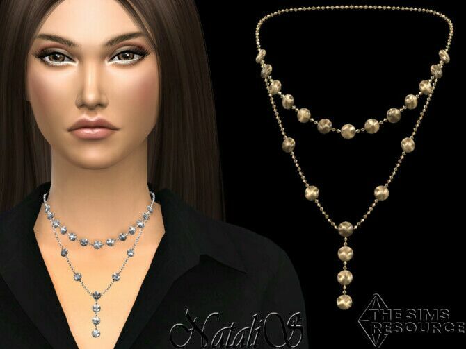 Mini Disk Layered Necklace By Natalis 1 Mini Disk Layered Necklace By Natalis Sims 4 CC