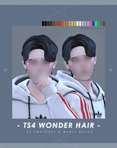 MM Wonder Hair Yoba Hair At Bedisfull – Iridescent 1 MM Wonder Hair Yoba Hair At Bedisfull – Iridescent Sims 4 CC