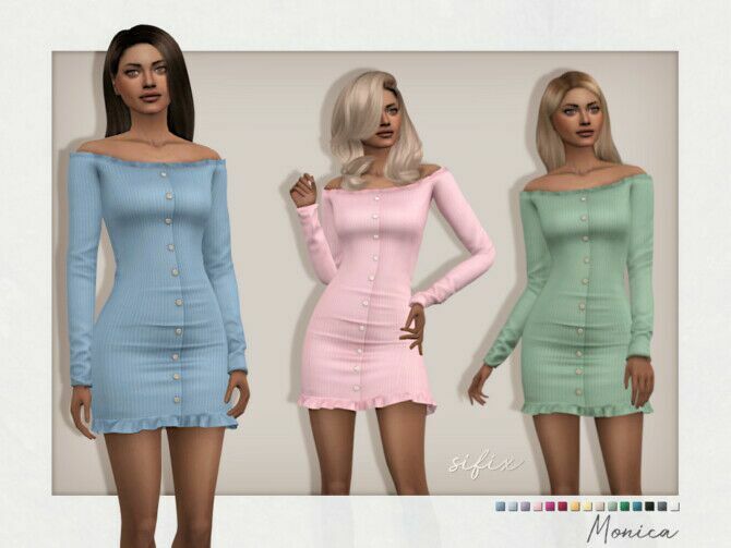 Monica Dress By Sifix 1 Monica Dress By Sifix Sims 4 CC