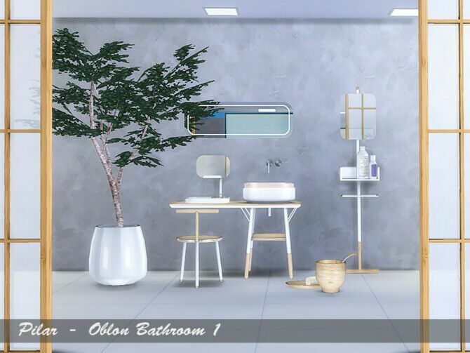 Oblon Bathroom By Pilar 1 Oblon Bathroom By Pilar Sims 4 CC